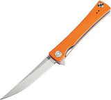 Artisan Waistline Linerlock Orange Handle Folding Knife 1805POEF