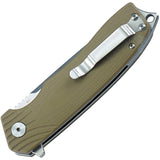 Bestech Lion G10 Linerlock Beige D2 Tool Steel Folding Drop Pt Blade Knife G01C