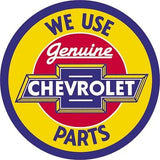 Chevy Genuine Parts Red & Yellow Blue Man Cave Car Circle Round Metal Tin Sign 1072