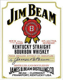 Jim Beam Kentucky Straight Bourbon Whiskey White Label Man Cave Metal Tin Sign 1061