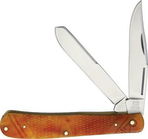 Rough Rider Brown Bone Trapper Stainless Folding Pocket Knife 1900