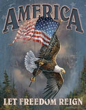 New Let Freedom Reign America Memorabilia Collectible Man Cave Metal Tin Sign 1668