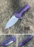 WE KNIFE Co. Valiant Frame Lock Purple Handle Folding Clip Pt Blade Knife 717B