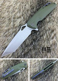 WE KNIFE 9" Green G10 Tanto Linerlock Flipper Folding Pocket Knife D2 EDC 706B