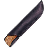 Karesuando Kniven Saivo Fixed Blade Birch Knife w/ Black Leather Sheath 4047