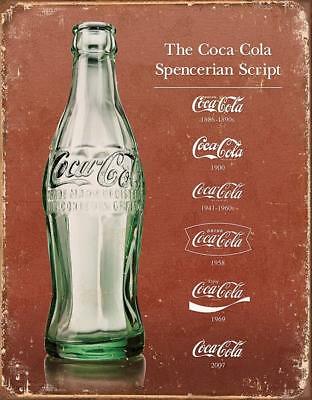 Coca-Cola Coke Script Heritage Weathered Vintage Metal Tin Sign
