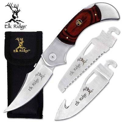 Elk Ridge Interchangeable 3 Blade Folding Knife