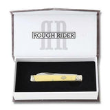 Rough Rider Doctors Classic Carbon Yellow Spear Pt Folding Pocket Knife 1732