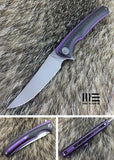 WE KNIFE 8" Purple Ti Carbon Flipper Folding Pocket Knife Bohler M390 EDC 704cfa