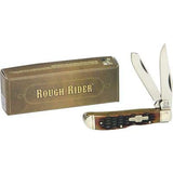 Rough Rider Mini Trapper Amber Bone Handle Bowtie Shield Folding Blade Knife 948