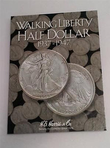 H.E. Harris Walking Liberty Half Dollar Folder 1937 - 1947 Coin Storage Album #2