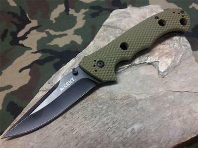 CRKT Hammond Cruiser Folding Green Knife  Black Straight Blade - 7904DKG