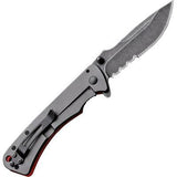 Outdoor Edge Divide Black/Red Framelock Serrated Blade Folding Knife DV10S