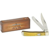 Rough Rider Trapper Smooth Tobacco Bone Handle Stainless Folding Blade Knife 777