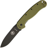 ESEE AVISPA Wasp Framelock OD Green Handle Black Folding Blade Knife 1301ODB