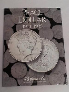 H.E. Harris Peace Dollar 1921 - 1935 Folder Coin Storage Album Display Book