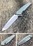 WE KNIFE Green Tanto Flipper Folding Pocket Knife SW Satin S35VN - 610F