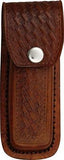 Brown Leather Belt Pouch Sheath For Folding Knife 4-1/2" To 5-1/4" 1093