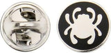 Spyderco Logo SIlver & Black Back Clasp Accessory Lapel Bug Pin - BUGPIN