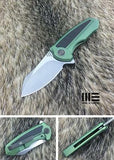WE KNIFE Co. Valiant Frame Lock Folding Clip Pt Blade Green Handle Knife 717F