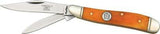 Rough Rider Peanut Stainless Folding Blade Orange Smooth Bone Handle Knife 111