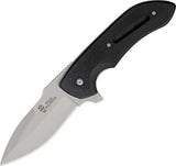 BAD BLOOD Black Kendrick Fire Splitter Straight Folding Pocket Knife 0101k