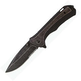 Schrade Linerlock Blackwash G10 Part Serrated Stainless Folding Knife 501S