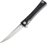 Artisan Waistline Linerlock Black Handle Folding Knife 1805PBKF