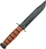 Ka-Bar US Army Fighting Knife 12" Black Carbon Steel Fixed Blade w/ Sheath 5020