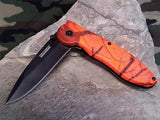 Tac Force Folding Pocket Knife Spring Assisted Red Neon Camo Hunting 463RC