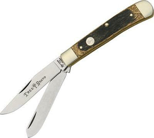 Boker Trapper Beer Barrel Wood Carbon Steel Tree Brand Folding Knife 112525BBL