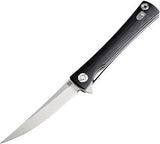 Artisan Waistline Linerlock Black Handle Folding Knife 1805PBKC