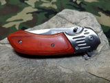 Tac Force Spring Assisted Pakka Wood Pocket Knife w Satin Bolsters - 938SW