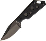Rough Rider Black G10 Handle Stainless Fixed Clip Blade Neck Knife + Sheath 1813