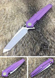 WE KNIFE Purple Tanto Flipper Folding Pocket Knife - Satin S35VN - 610B
