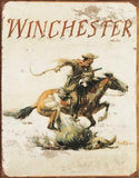 Winchester Logo Cowboy Man Cave Vintage Metal Tin Sign 1421