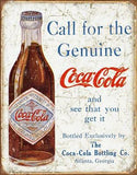 Call For The Genuine Coca-Cola Coke Vintage Man Cave Metal Tin Sign 1918