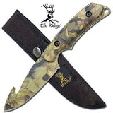 Elk Ridge Guthook Hunter Green Camo 8" Skinner Knife - 116