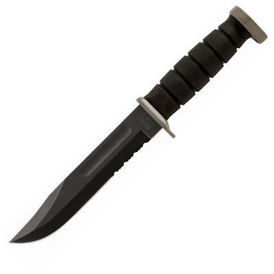 Ka-Bar D2 Extreme Serrated D2 Tool Steel Black Fixed Knife w/ Belt Sheath 1283