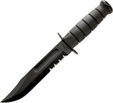 Ka-Bar USA Fighting Knife 12" Serrated Black 109 Carbon Steel Fixed Blade 1212