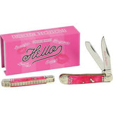 Rough Rider Hello Series Trapper Pink Bone Folding Clip & Spey Blades Knife 1605