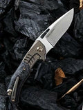We Knife STIXX Bronze Titanium CF Inlay Framelock Bohler M390 Folding Knife 817B