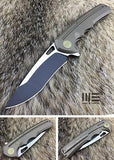 WE KNIFE Bronze Flipper Folding Pocket Knife Drop Pt Black Satin S35VN - 611I