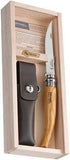 Opinel No 10 Olive Wood Folding Pocket Knife with Sheath & Natural Display Box 01090