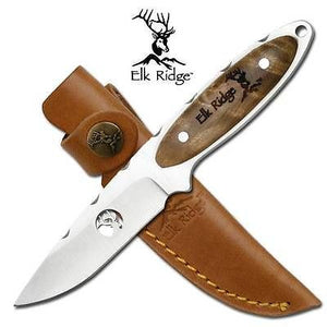 Elk Ridge Hunter 7" Fixed Knife W/ Maple Handle & Laser Cut Blade 194