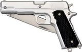 Rough Rider 45 Pistol Handle Stainless Folding Blade Knife + Black Sheath 1187