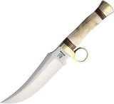 Rough Rider Hideout Bowie White Bone Handle Stainless Fixed Blade Knife 1688