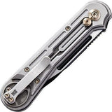 We Knife Co Double Helix Slide Lock Silver Handle Two-Tone Folding Knife 815E