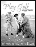 The Three Stooges -Lotta Balls Play Golf Man Cave Retro Metal Tin Sign 0951