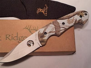 Elk Ridge Camo Fixed 8" Knife Snow Blind - 046CA